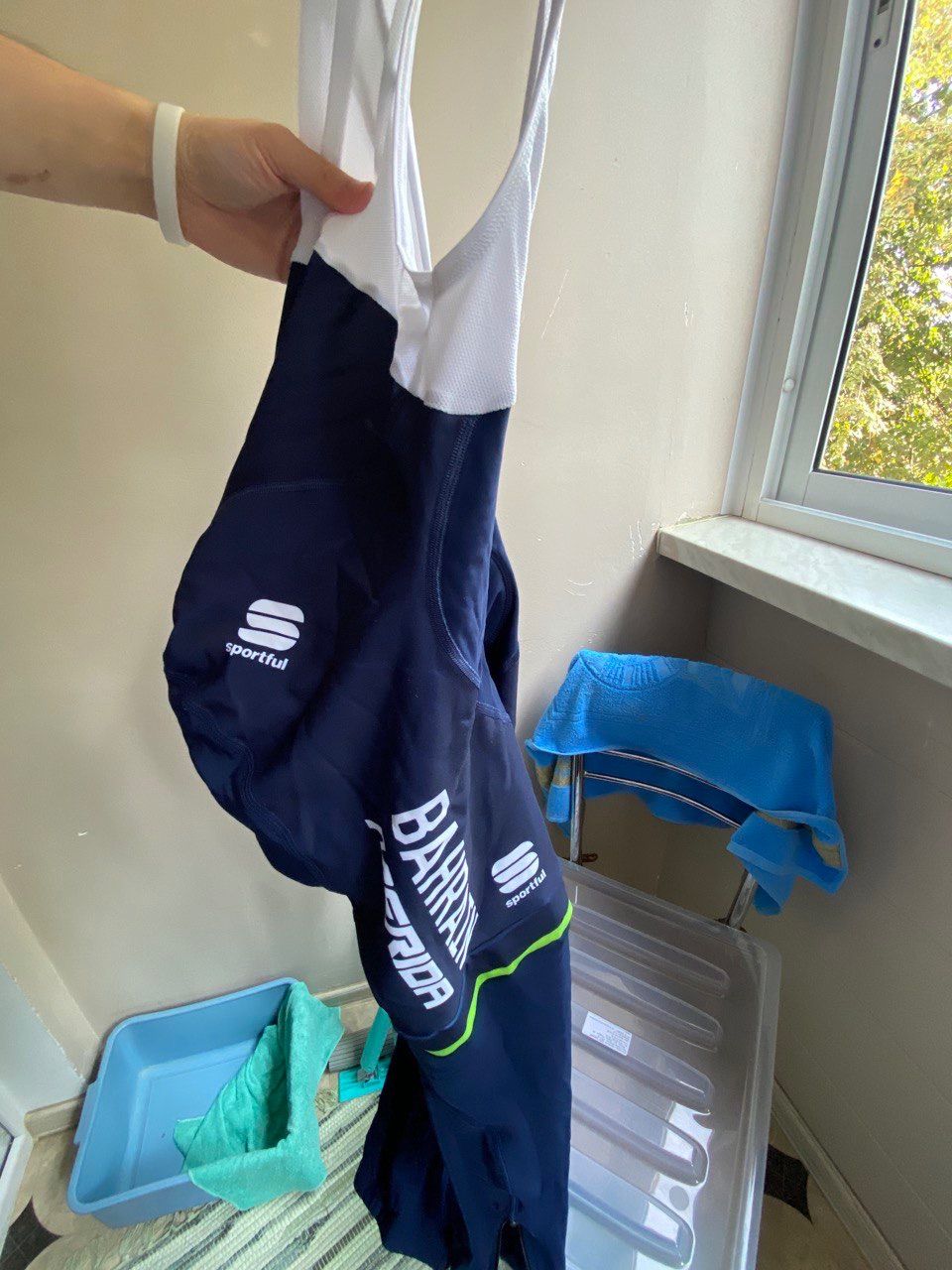 Bahrain Sportful Alpha Bib зимние велошорты
