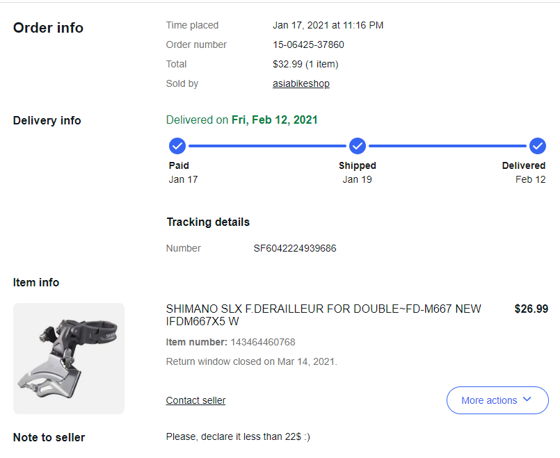 передний переключатель Shimano FD-M667 2 speed