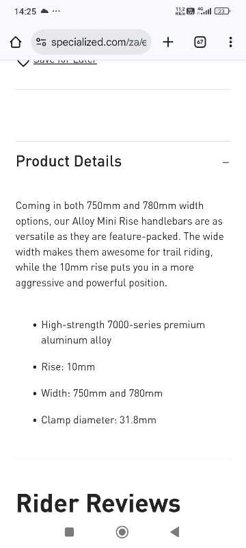 Руль specialized 31.8 750mm flat xc 7050alu