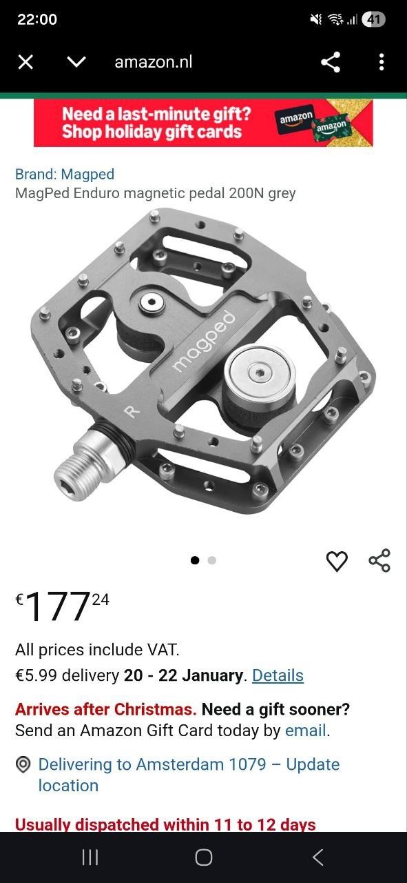 MagPed Enduro magnetic pedal 200N grey