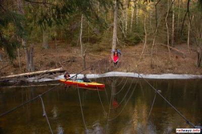 Мост подвесной веревочный